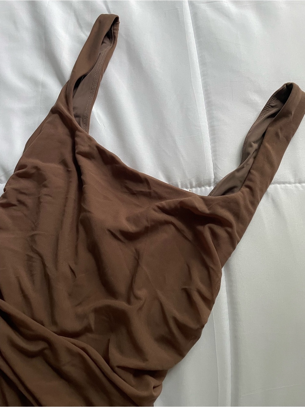 NWT Naked Wardrobe sexy mesh brown Mini Dress - Picture 9 of 10